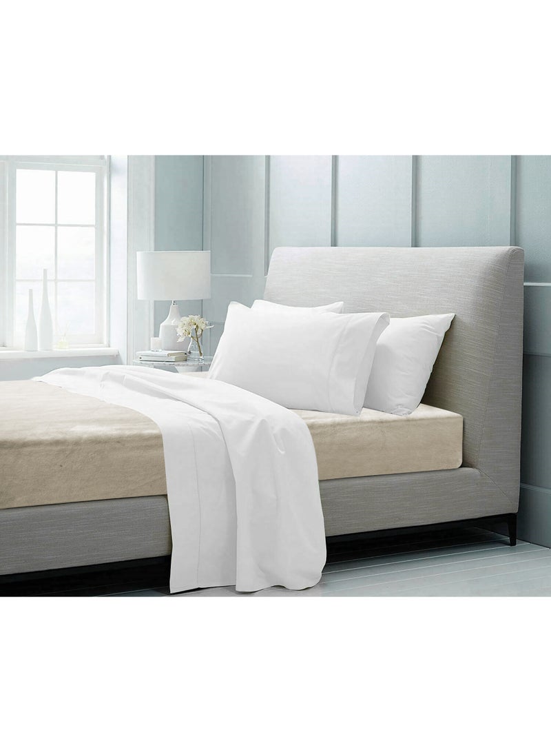 Morano Viva Luxury Velvet Fitted Sheet – King (180x200x25cm) – Ultra-Soft 100% Microfiber Bedding with All-Around Elastic & Easy-Fit Side Labels – Breathable & Wrinkle-Resistant (Cafe) - Image 2